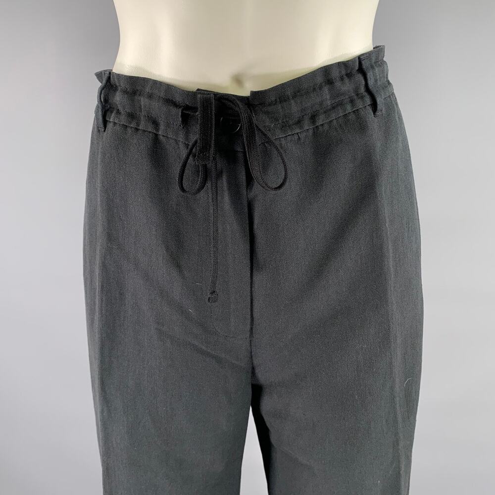 THE ROW Size 10 Navy Silk Linen Drawstring Pants - Picture 2 of 7